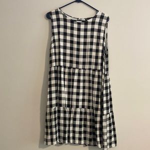 Black and white buffalo check dress